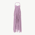 Damen Maxikleid mit Neckholder, Rüschenschichten und fließendem Chiffon-Design