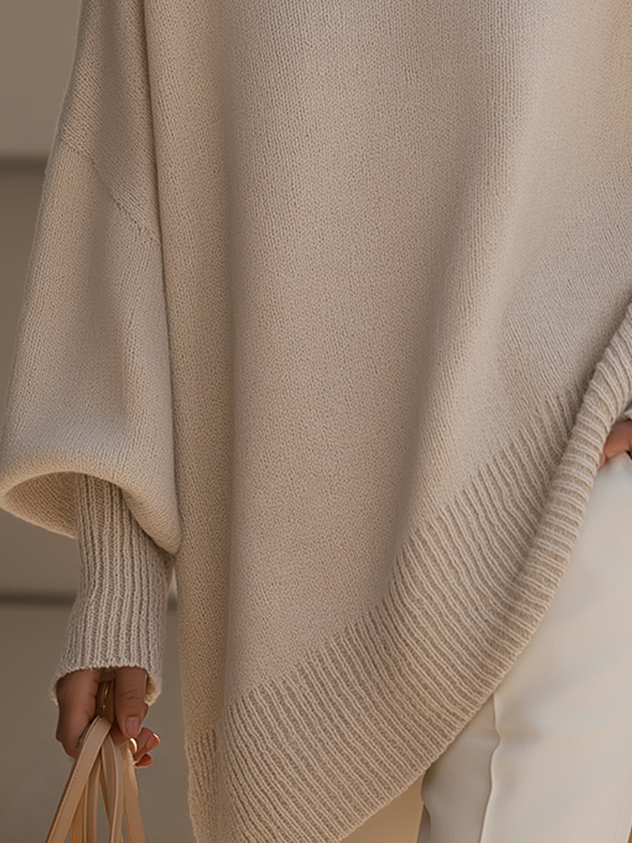 Poncho de punto oversize para mujer