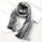 Men’s Two-Tone Textured Fringed Scarf