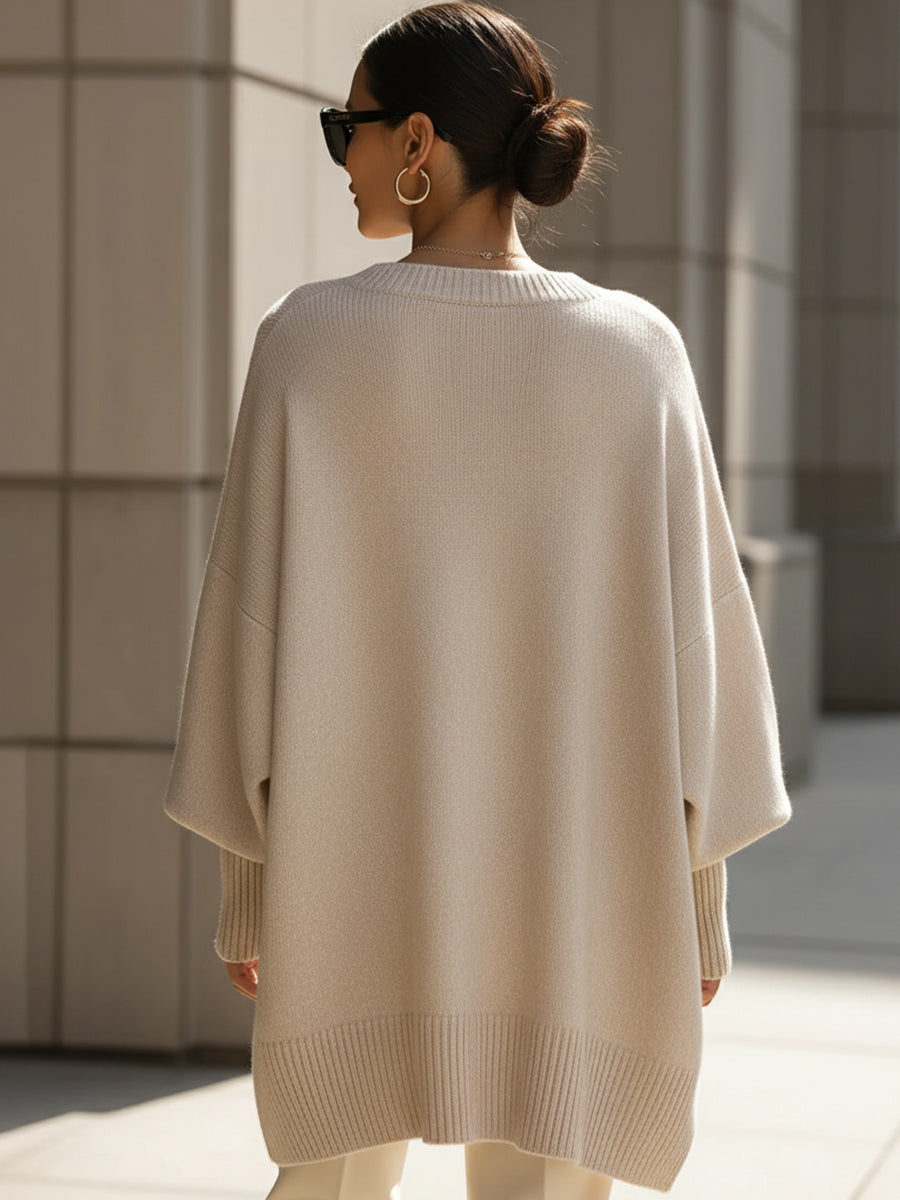 Poncho de punto oversize para mujer