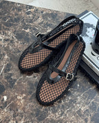 Damskie płaskie buty Mary Jane z siateczki