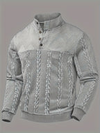 Herrenpullover mit strukturiertem Zopfmuster