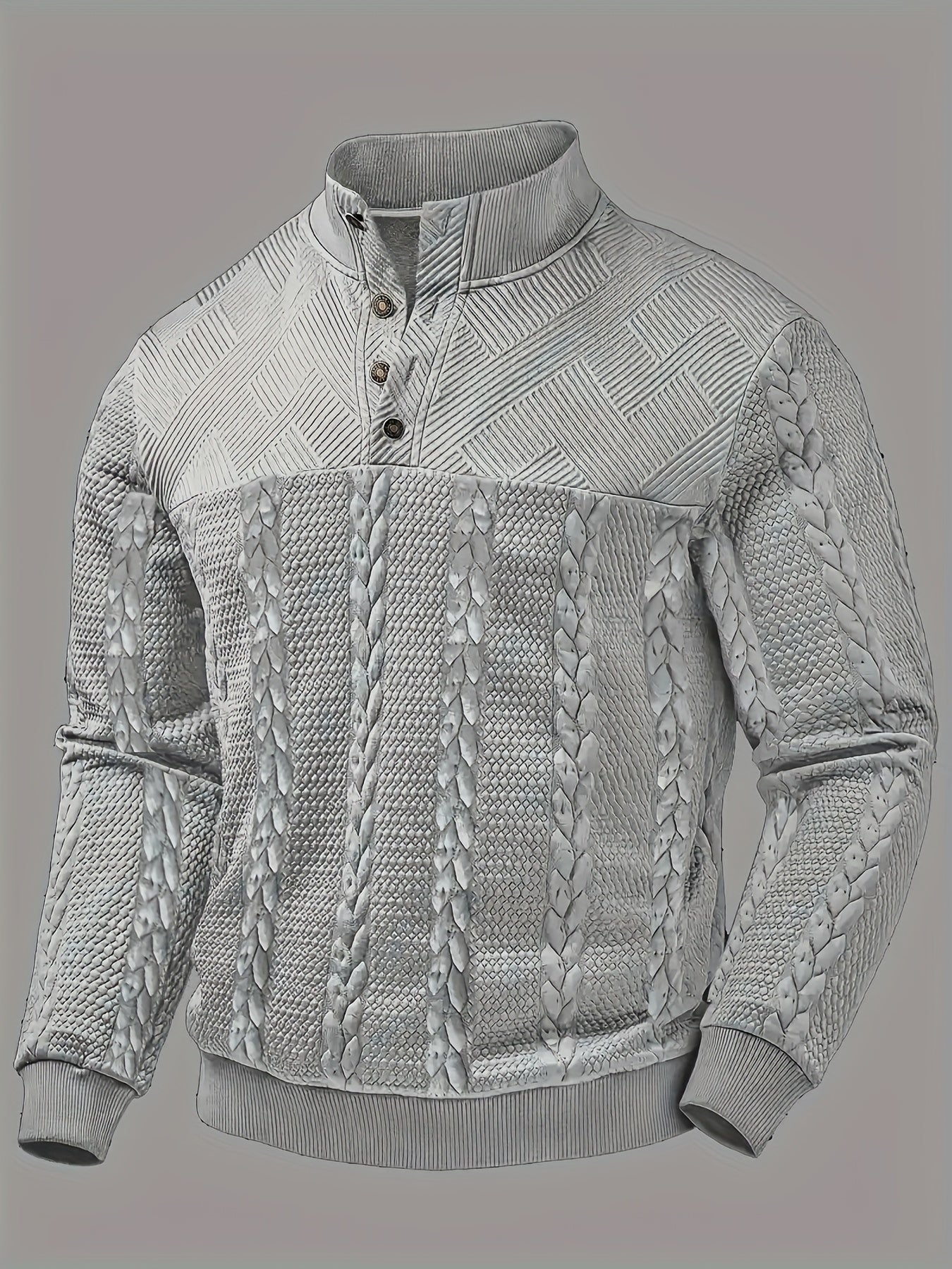 Herrenpullover mit strukturiertem Zopfmuster
