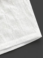 Men's Textured Button-Up Shirt and Drawstring Shorts Set