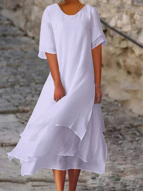 Women Layered Maxi Dress with Flowing Fit and Comfortable Elegant Design