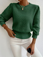 Women’s Textured Knit Peplum Sweater