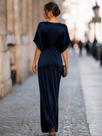 Elegant batwing-maxikjole til kvinder