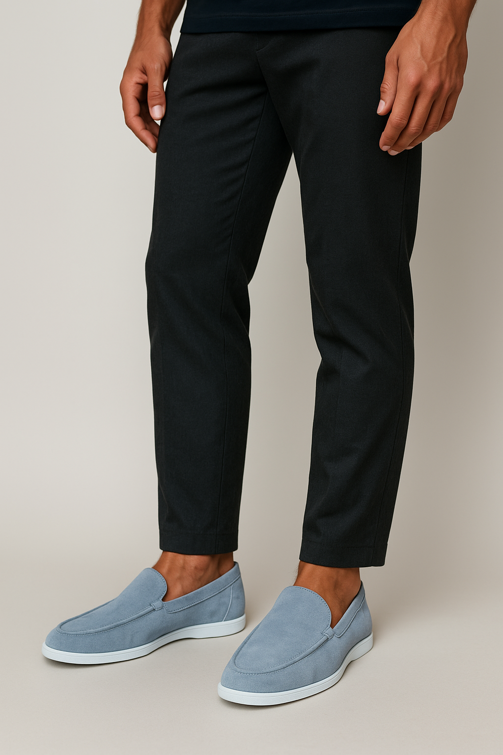 Klassiska penny-loafers i mocka för män