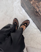 Damskie płaskie buty Mary Jane z siateczki