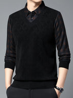 Men’s Layered Look V-Neck Knit Sweater