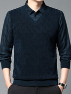 Men’s Layered Look V-Neck Knit Sweater