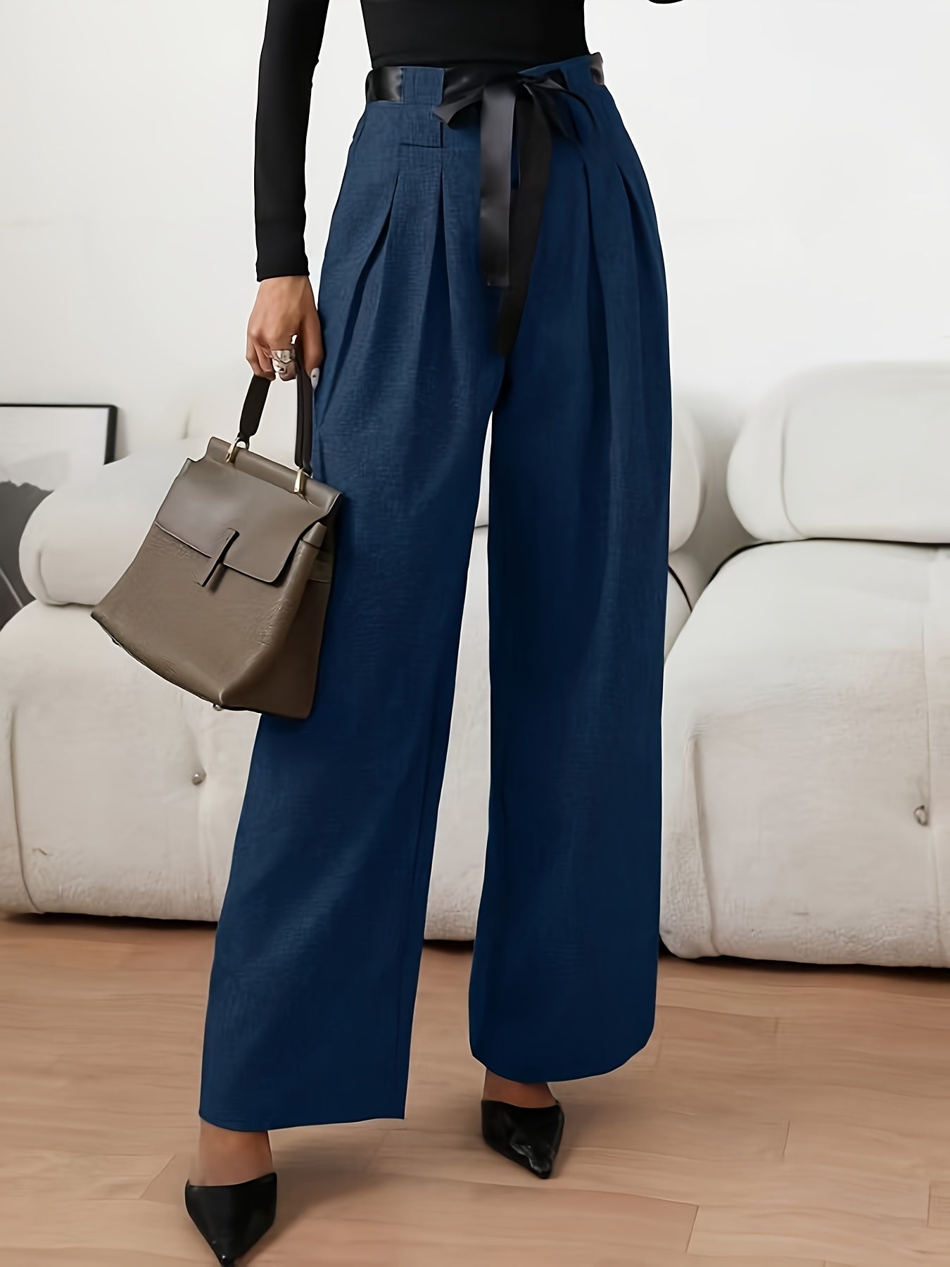 Women’s High Waist Pleated Wide Leg Pants
