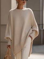Poncho de punto oversize para mujer