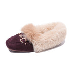 Mules chaussons pour femme bordés de fausse fourrure