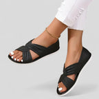 Bequeme Damensandalen mit gedrehten Riemen