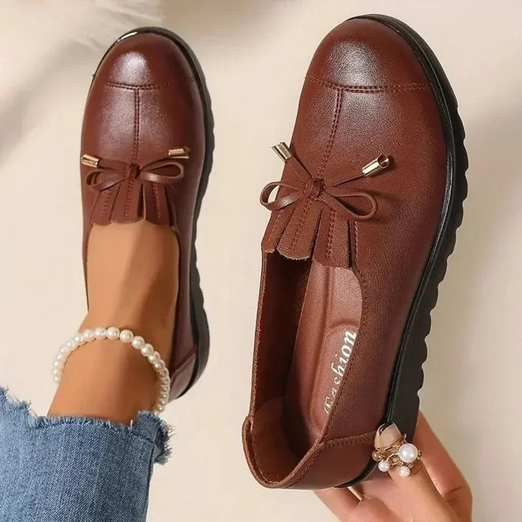 Mocassins à enfiler pour femme avec détail nœud