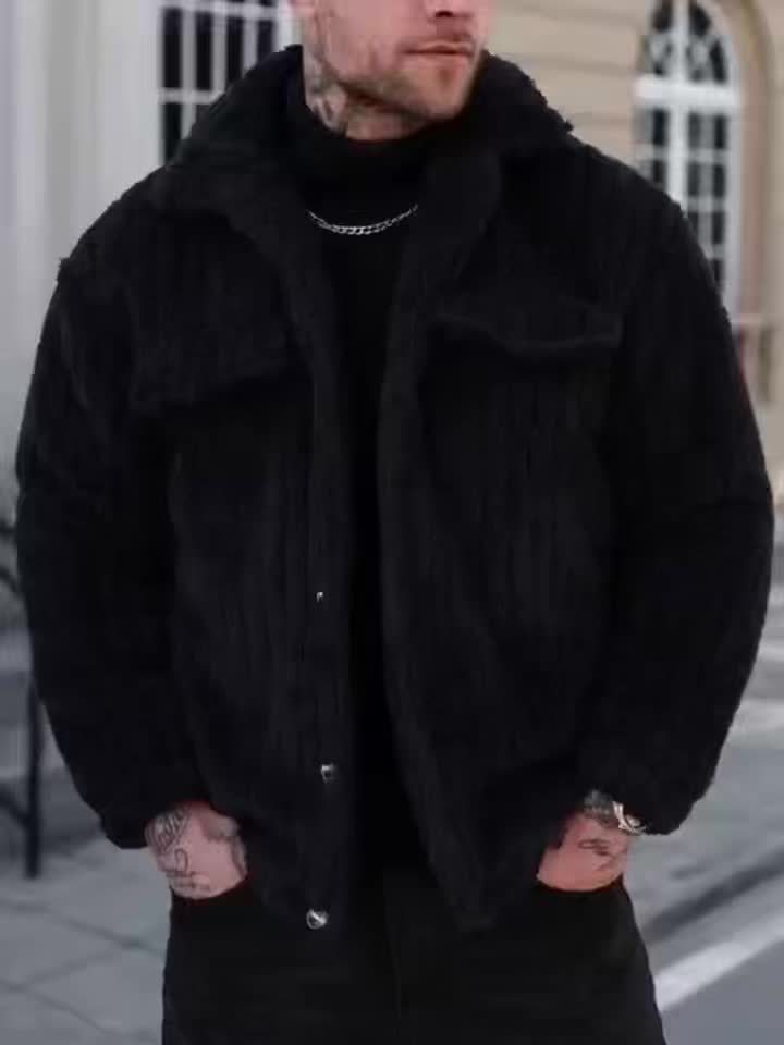 Texturierte Plüsch-Hemdjacke für Herren