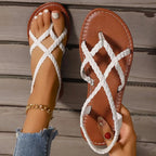 Damen Geflochtene Riemchensandalen mit leichter, flexibler Sohle