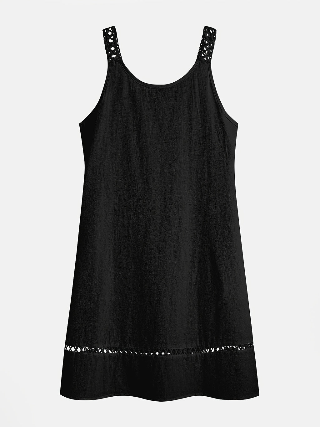 Women's Sleeveless V-Neck Lace Trim Casual Midi Dress