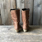 Botas de mujer de media caña, con doble cremallera y tacón bajo
