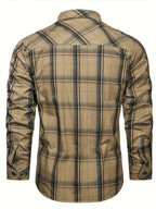 Camisa de cuadros para hombre con botones