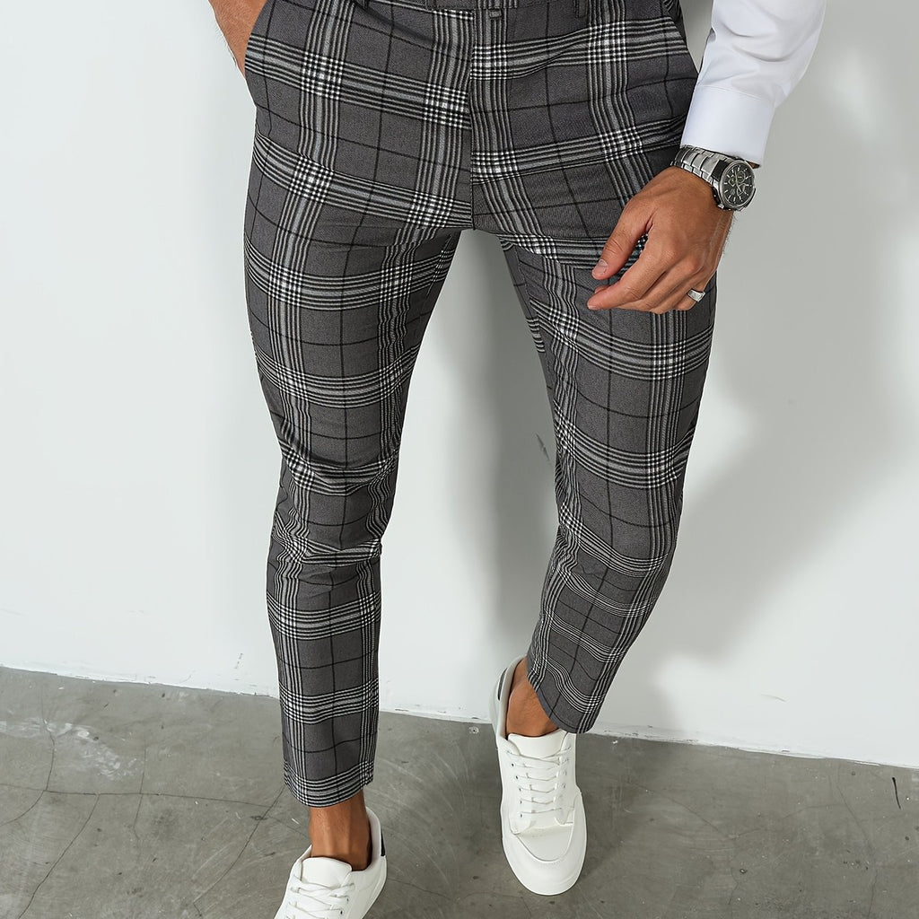 Herren-Slim-Fit-Hose mit Karomuster