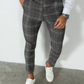 Herren-Slim-Fit-Hose mit Karomuster
