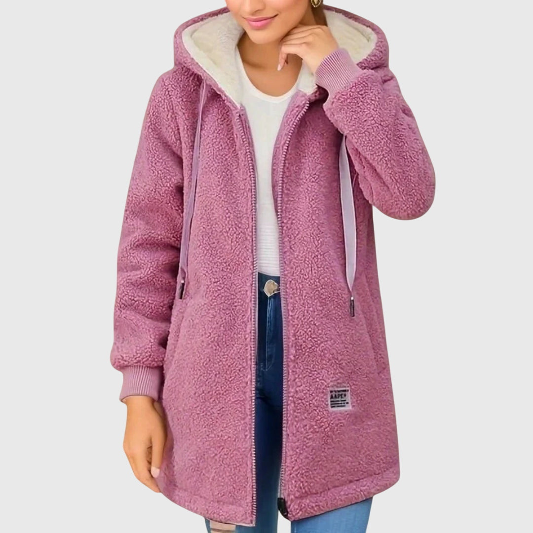 Women's Hooded Sherpa Longline Jacket