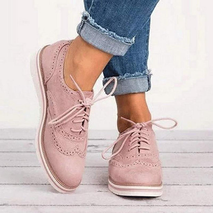 Women's Lace-Up Brogue Sneakers for Stylish Everyday Comfort