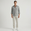 Men’s Long Sleeve Linen V-Neck Shirt