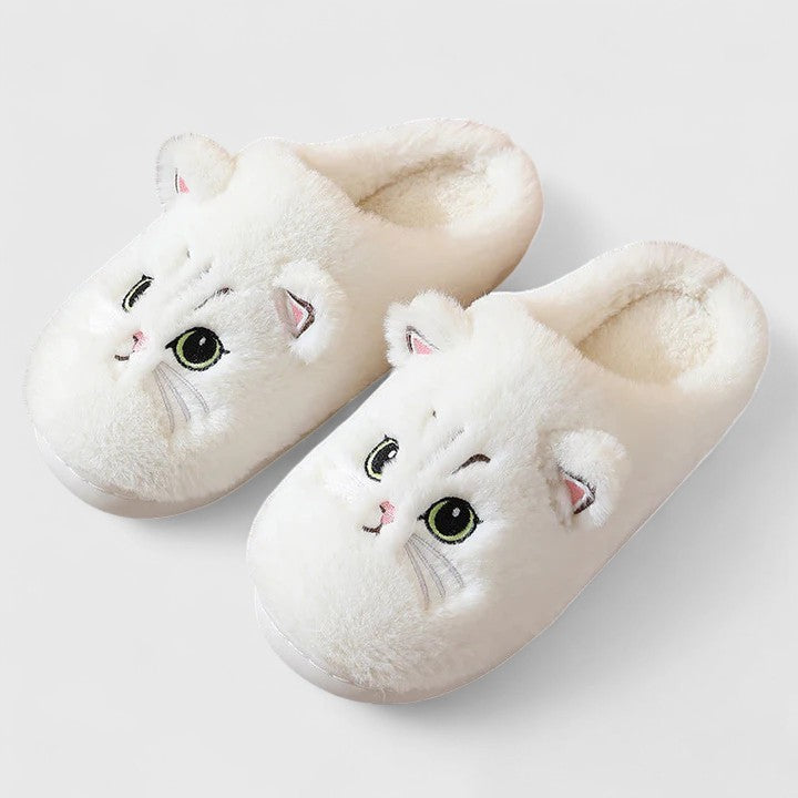 Bløde tøfler med katte til kvinder