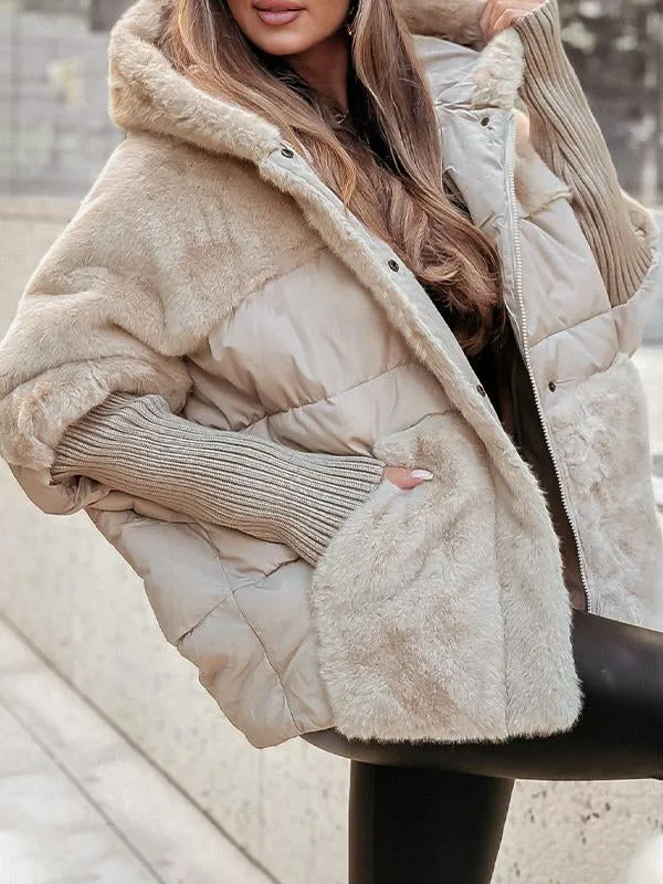 Damen-Steppjacke aus Kunstpelz