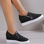 Damskie wsuwane sneakersy z kryształkami, wygodne