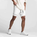 Men's 2-in-1 Sports Shorts with Inner Compression Layer for Training