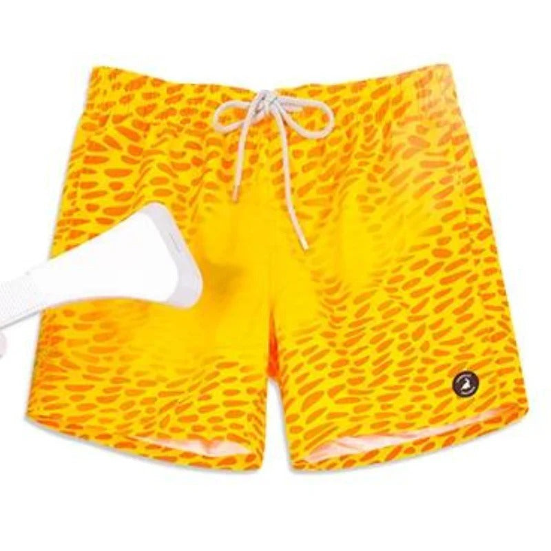 Men's Colour-Changing Swim Shorts with Gradient Quick-Dry Design