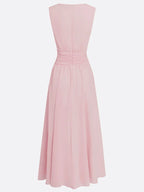 Ärmelloses Chiffon-Maxikleid für Damen mit geraffter Taille und fließendem Saum