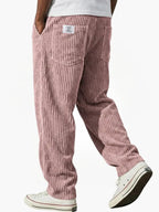 Herren Cordhose mit geradem Bein und elastischem Bund, lässig