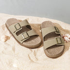 Herren-Komfort-Sandalen zum Hineinschlüpfen mit Doppelschnalle
