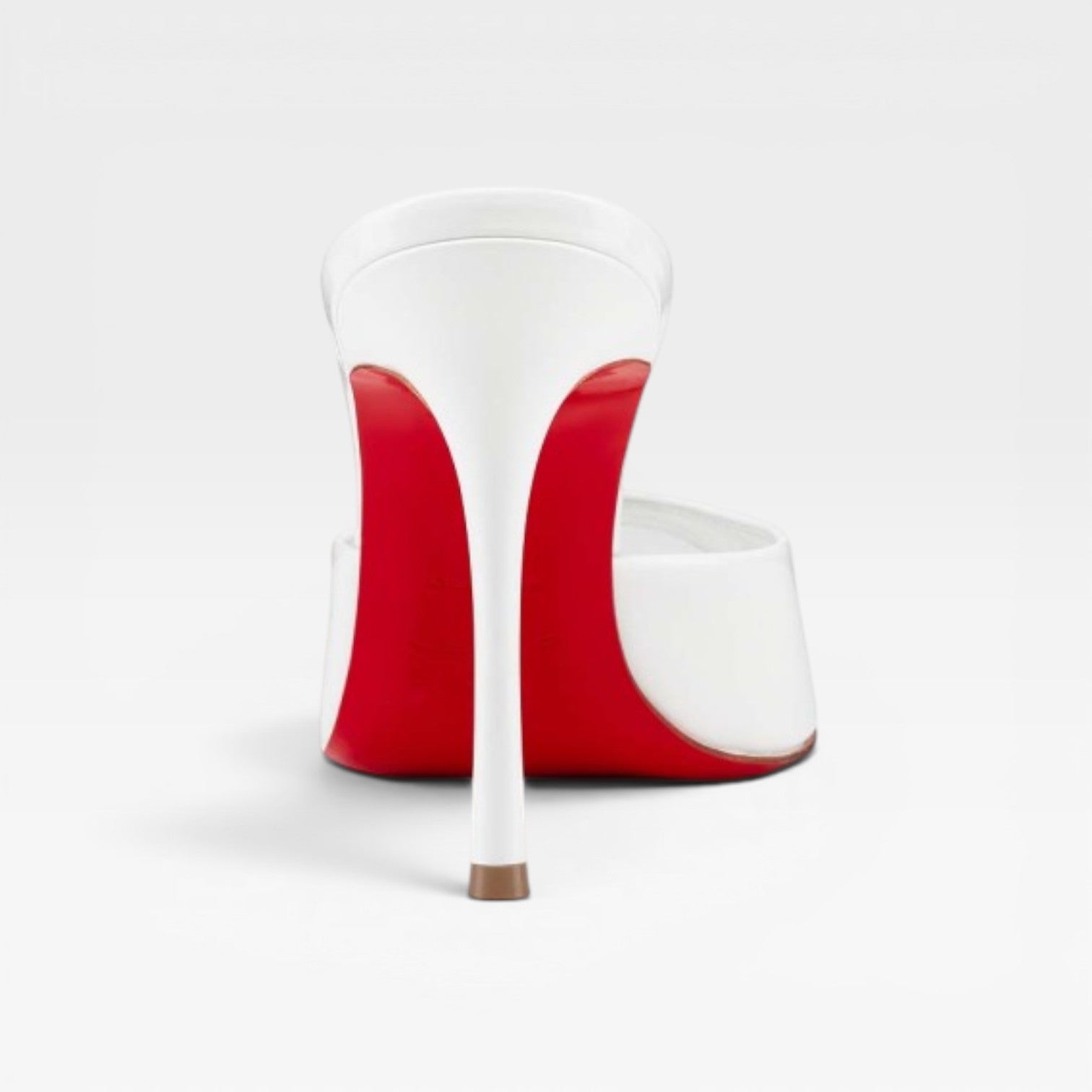 Damen-Mules mit Pfennigabsatz und Peeptoe-Spitze