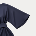 Elegantes Damen-Midikleid mit Bootsausschnitt, weiten Ärmeln, tailliertem Bund und ausgestelltem A-Linien-Rock