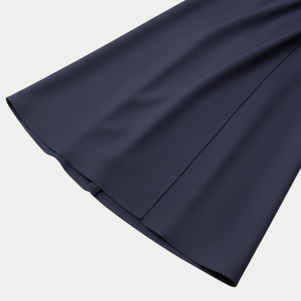 Elegantes Damen-Midikleid mit Bootsausschnitt, weiten Ärmeln, tailliertem Bund und ausgestelltem A-Linien-Rock