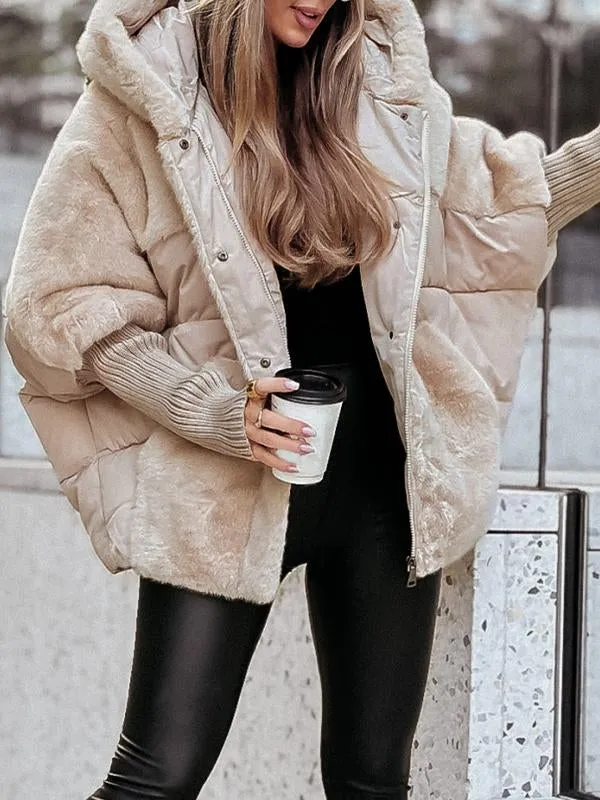 Damen-Steppjacke aus Kunstpelz