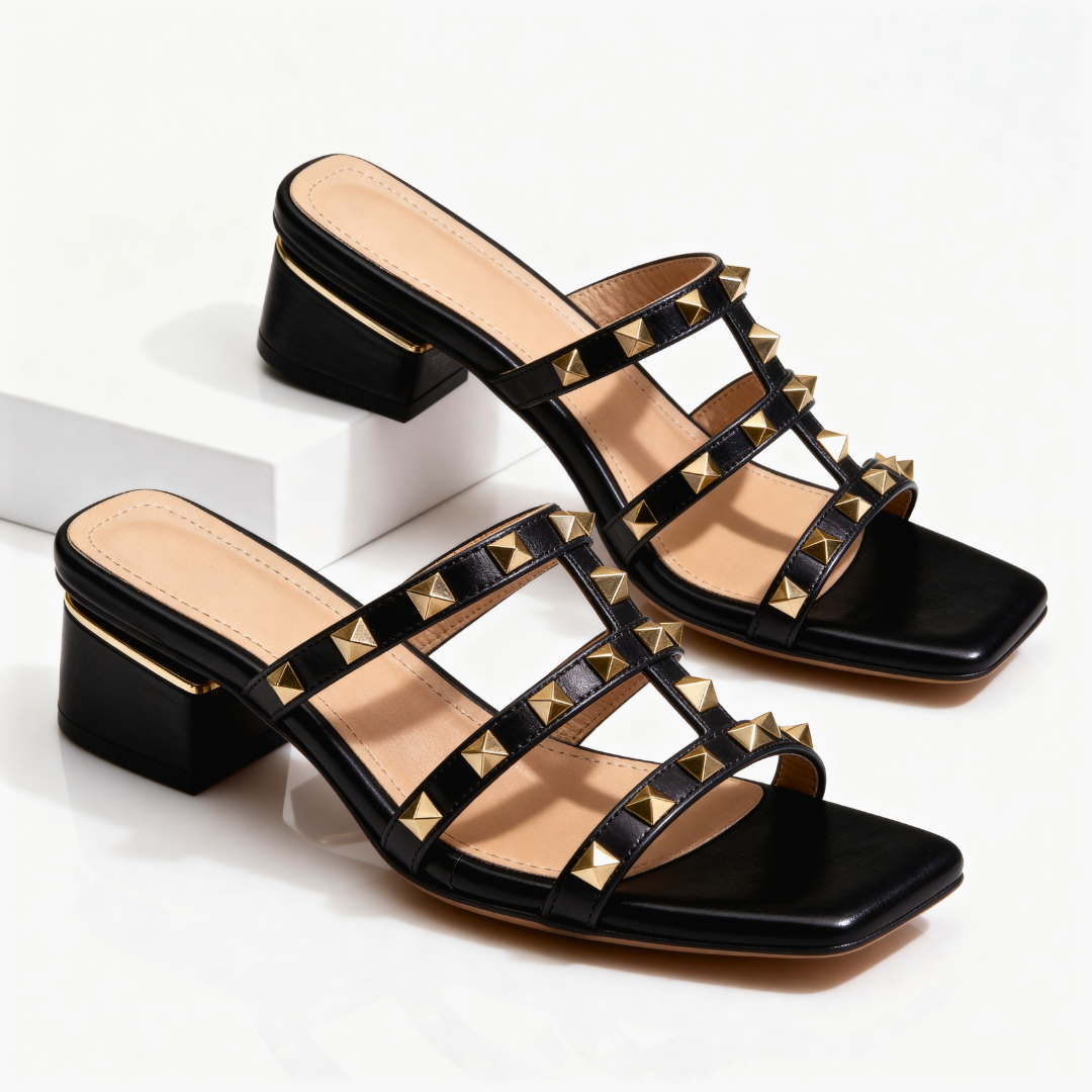 Women’s Studded Strappy Low Heel Sandals