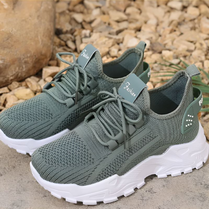 Damskie oddychające, lekkie, sznurowane sneakersy do chodzenia
