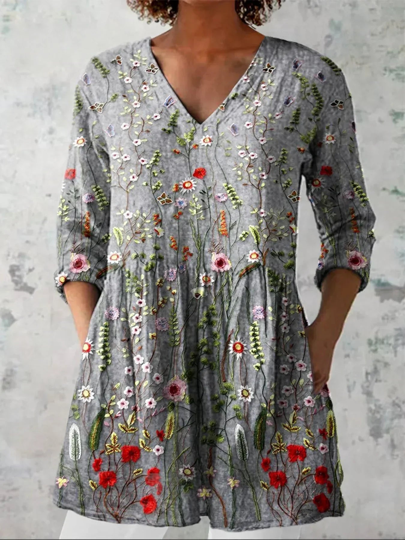 Women’s Floral V-Neck Tunic