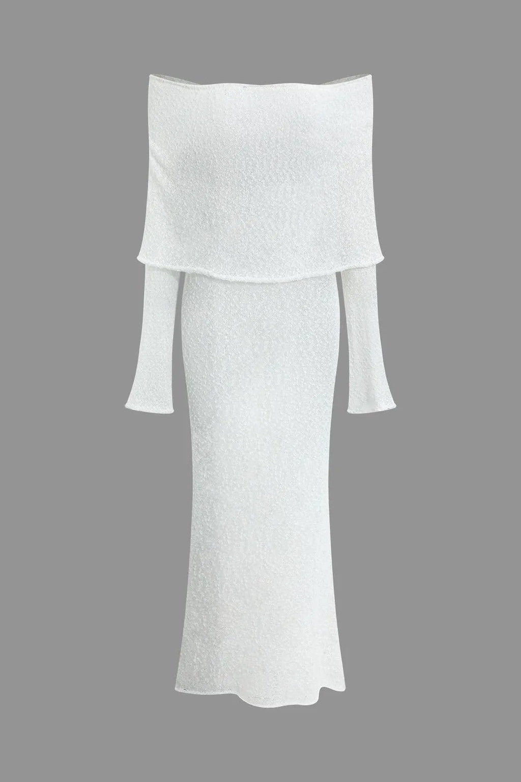 Elegantes Off-Shoulder Strick-Maxikleid für Damen Weich Figurbetont Abendstil