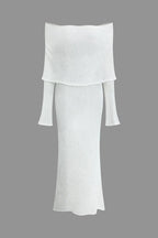 Elegantes Off-Shoulder Strick-Maxikleid für Damen Weich Figurbetont Abendstil