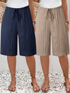 Damen Bermudashorts mit weitem Bein und lockerem Tunnelzug
