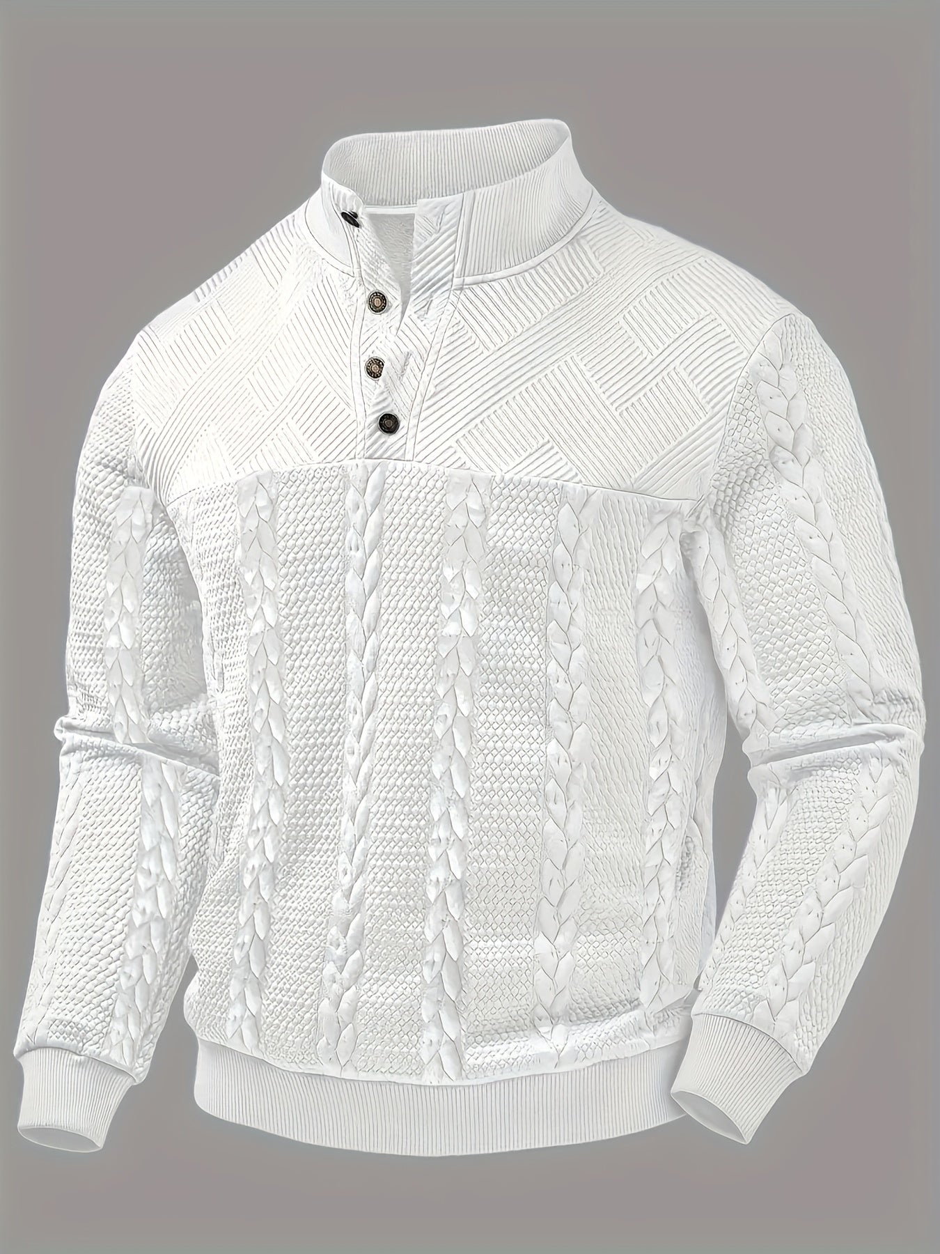 Herrenpullover mit strukturiertem Zopfmuster