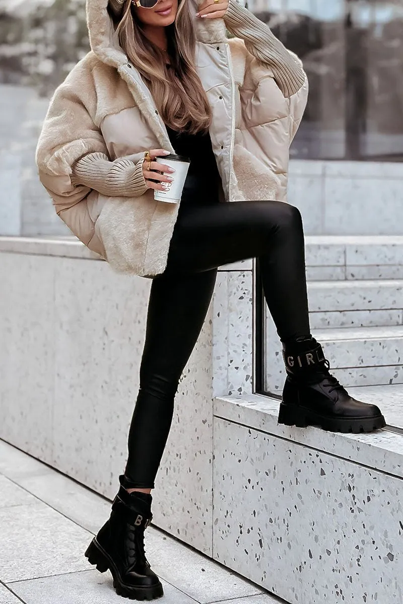 Damen-Steppjacke aus Kunstpelz